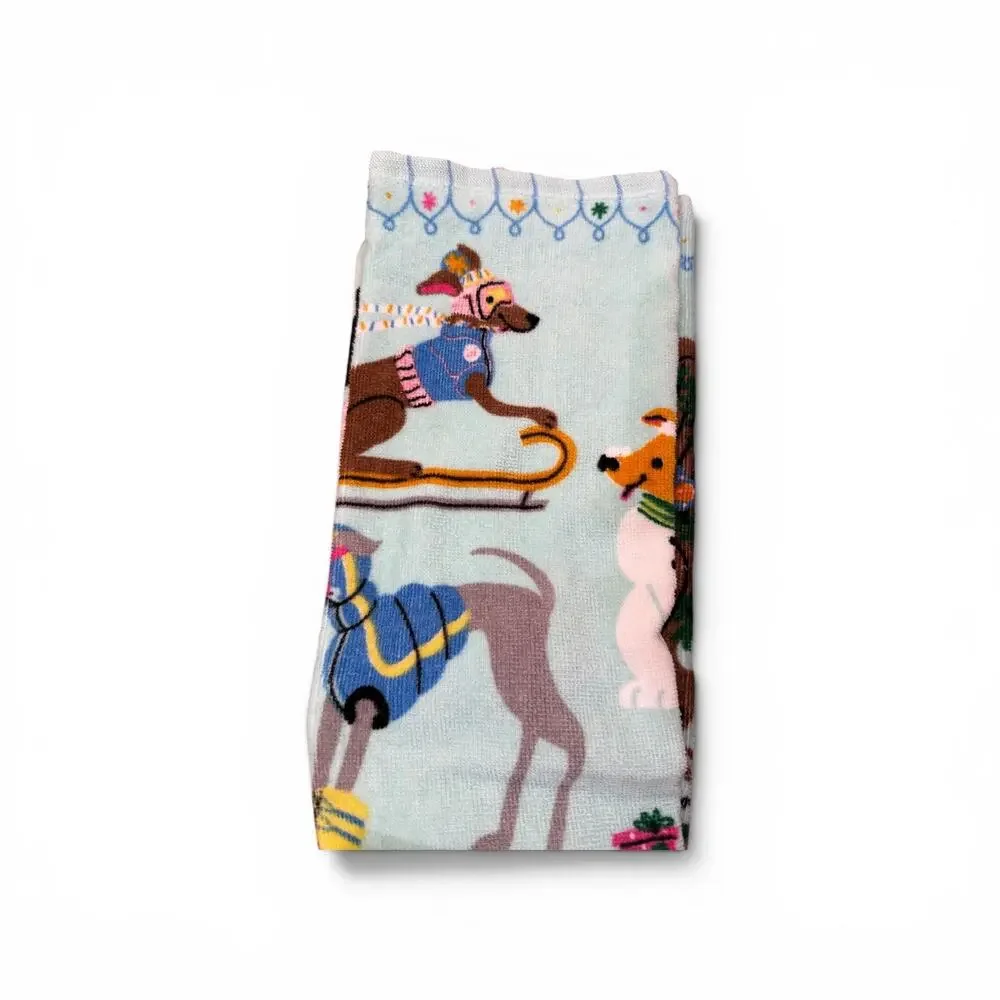 Kitchen Towels Holiday Theme with Dogs 2pk